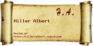 Hiller Albert névjegykártya