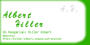 albert hiller business card